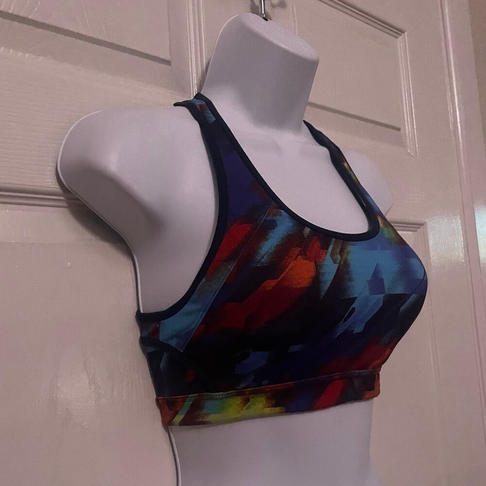 Athleta Extra Small Sports Bra Rainbow Open Back - Picture 3 of 5